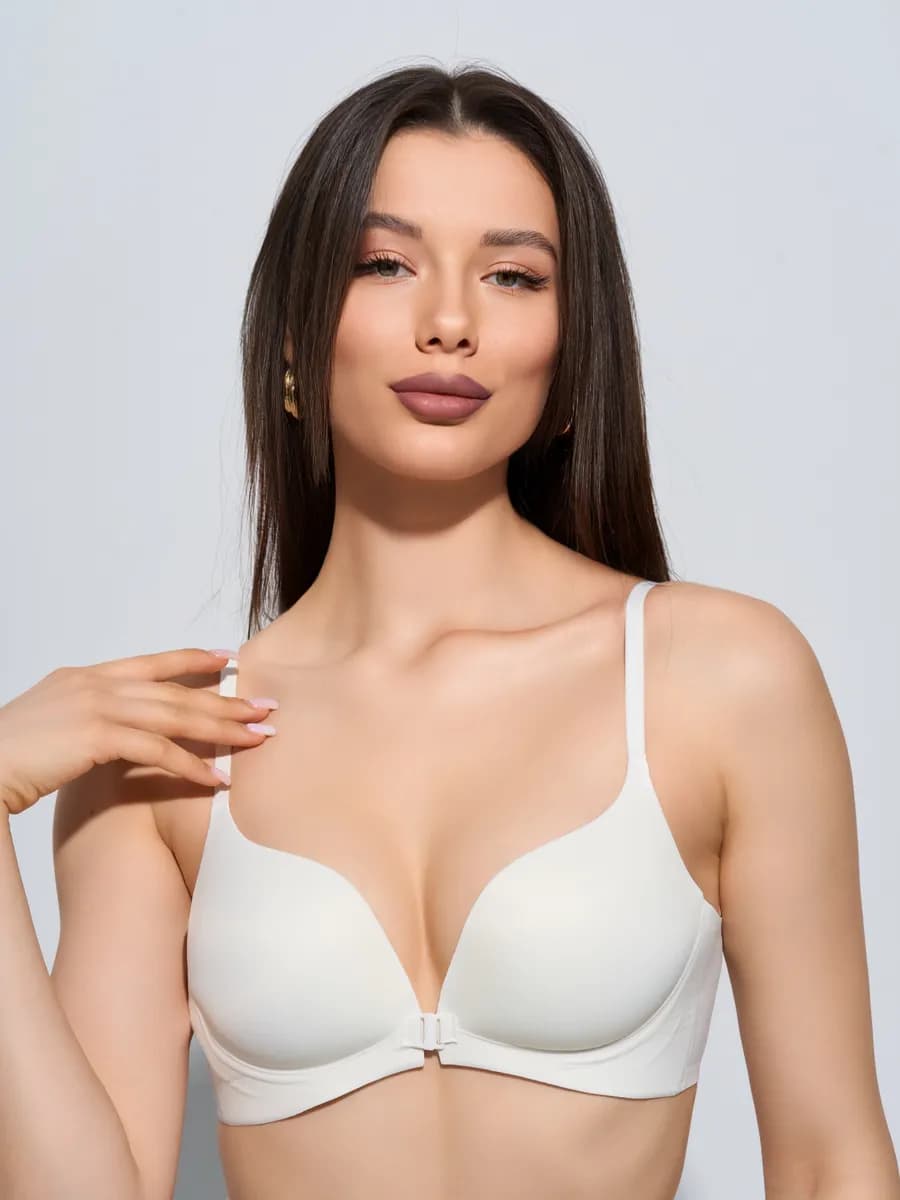 Бюстгальтер без косточек бесшовный с застежкой спереди