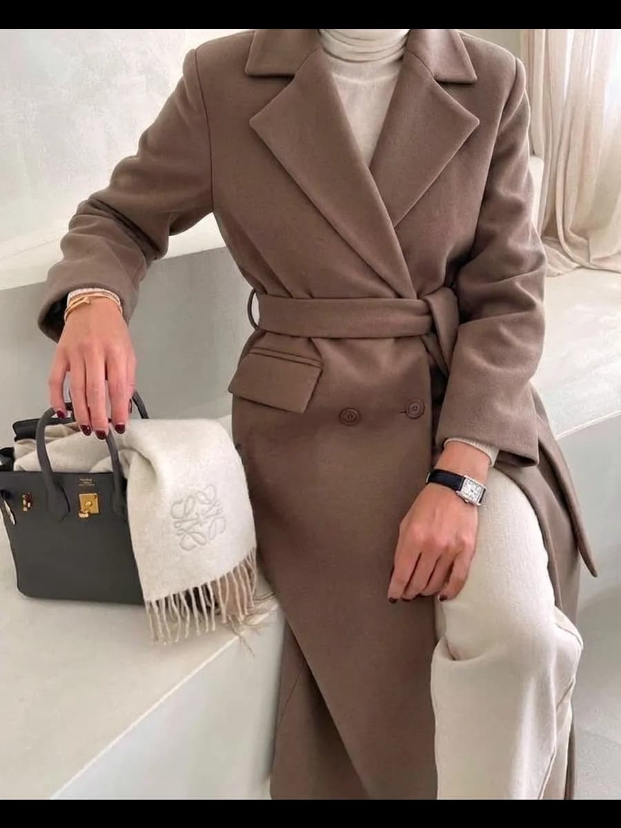 Длинное демисезонное Пальто веснаосень