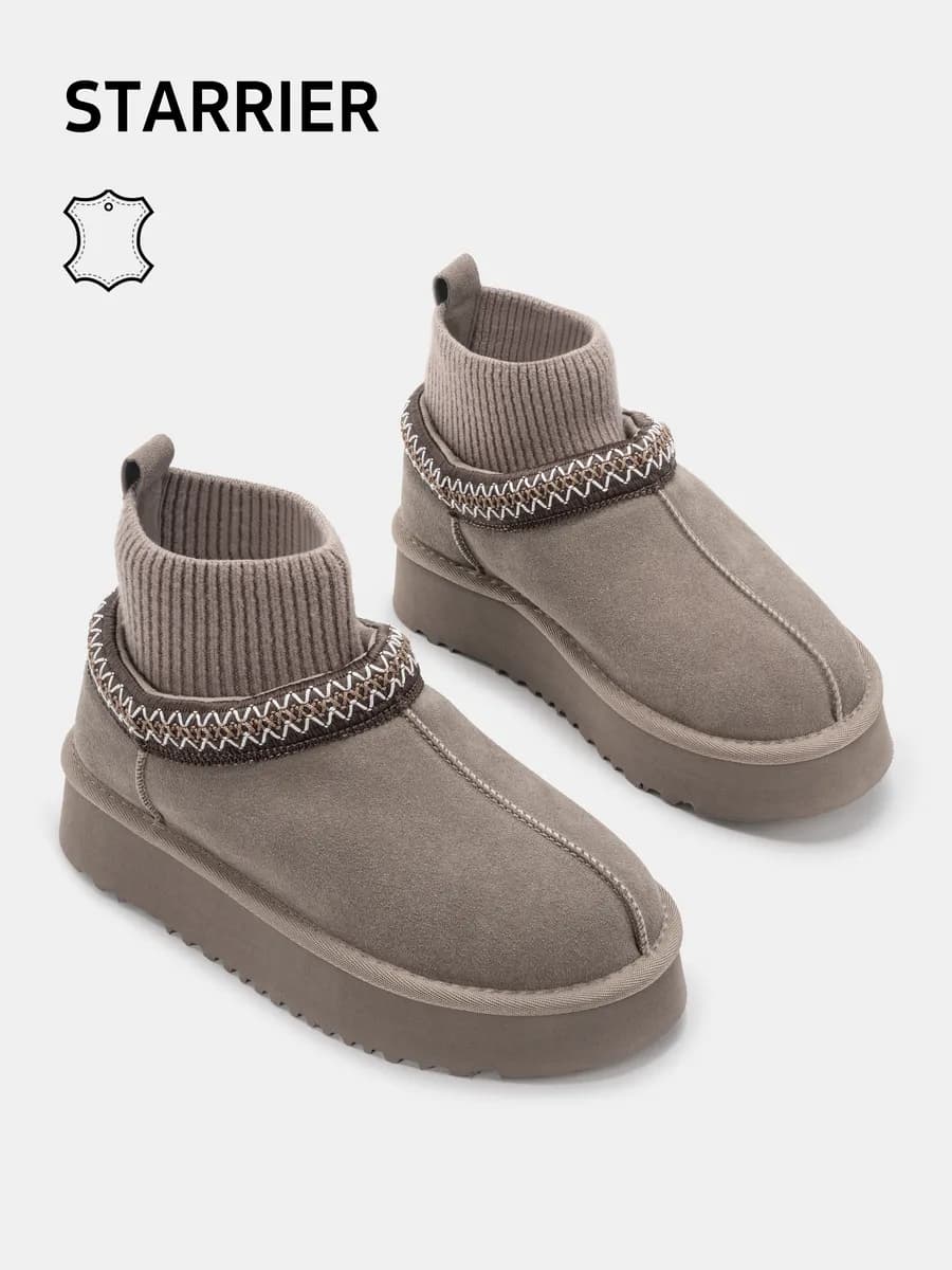 Угги зимние на платформе натуральная замша