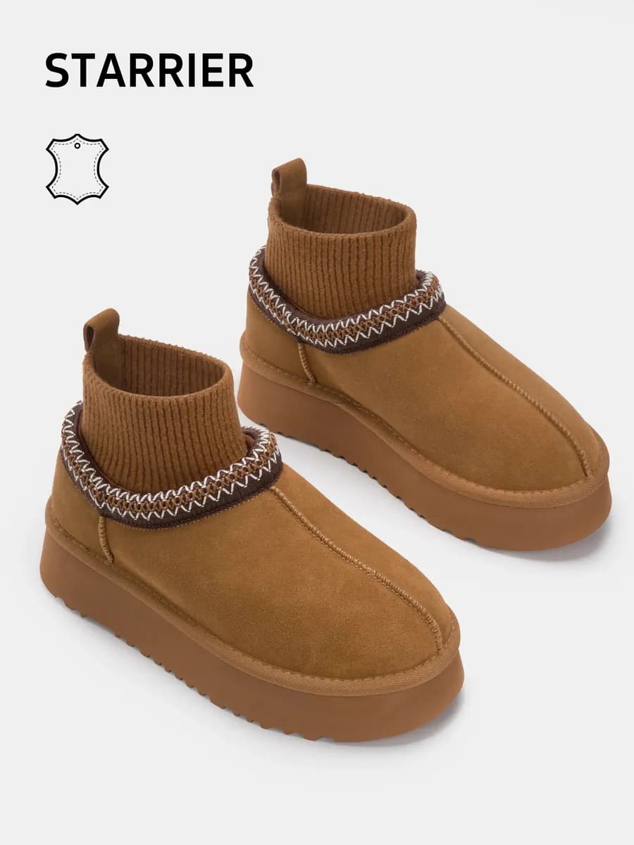 Угги зимние на платформе натуральная замша