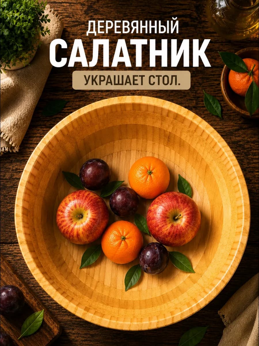 Салатник большой деревянный 25 см