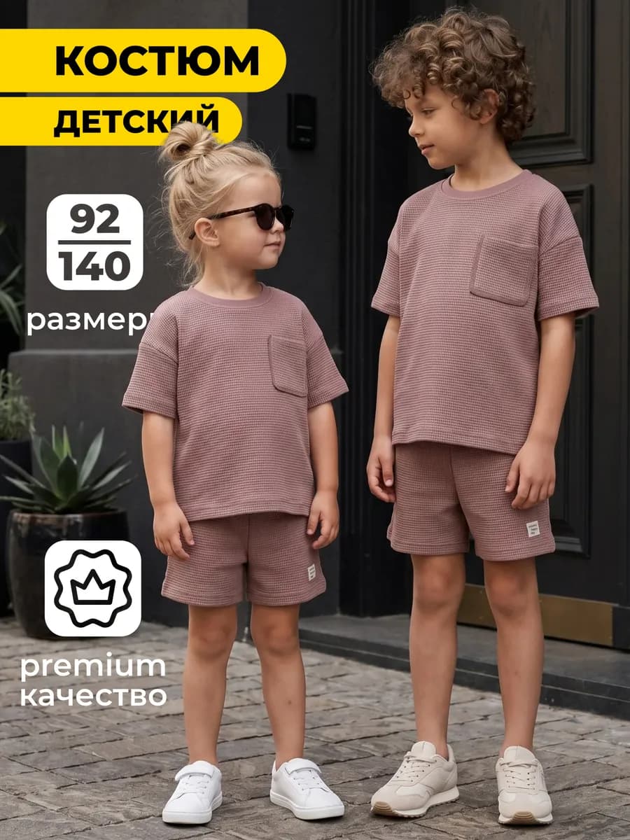 Костюм детский пижама в садик с шортами