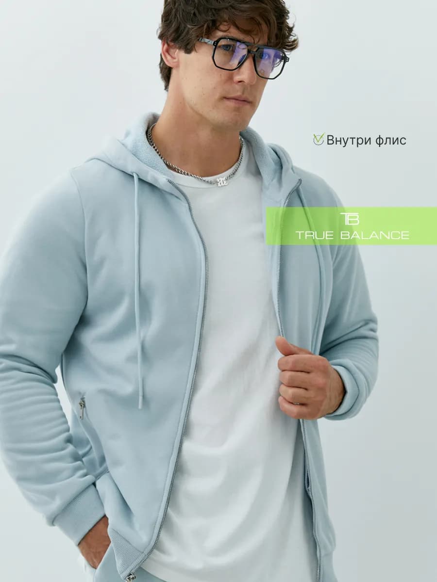 Толстовка оверсайз однотонная с капюшоном