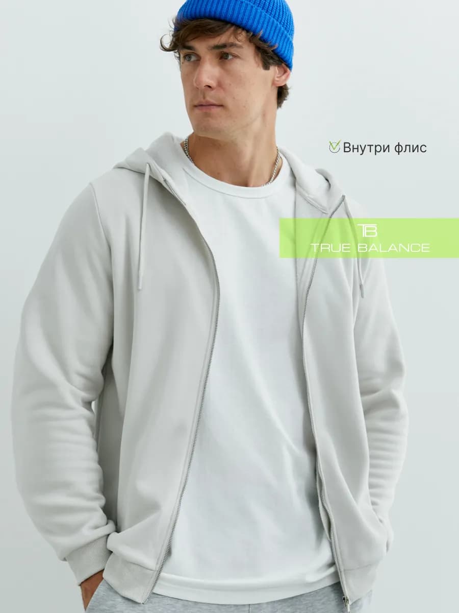 Толстовка оверсайз однотонная с капюшоном