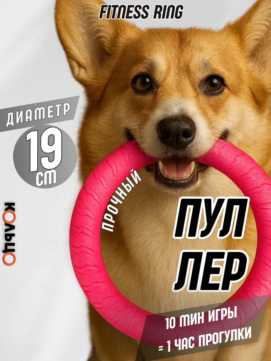 Игрушка для собак, пуллер - кольцо прочное 19 см