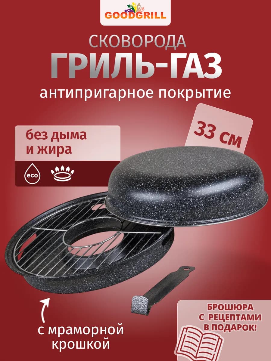 Сковорода гриль-газ с антипригарным покрытием