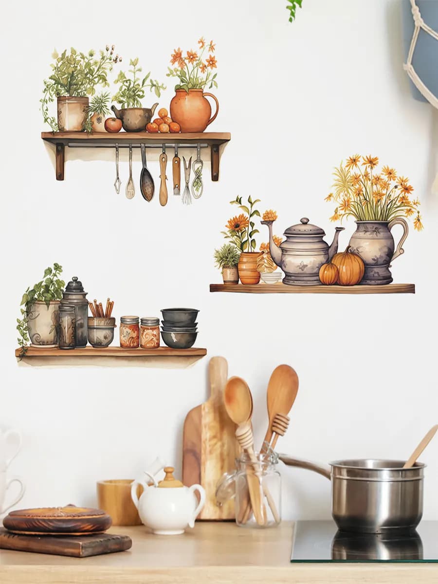 Hаклейки на стену для комнаты и кухни"Цветы"