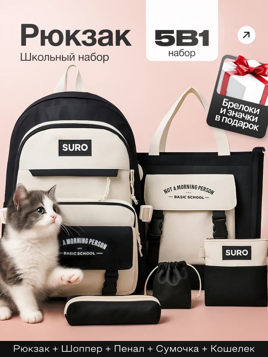 Рюкзак школьный городской 5 в 1