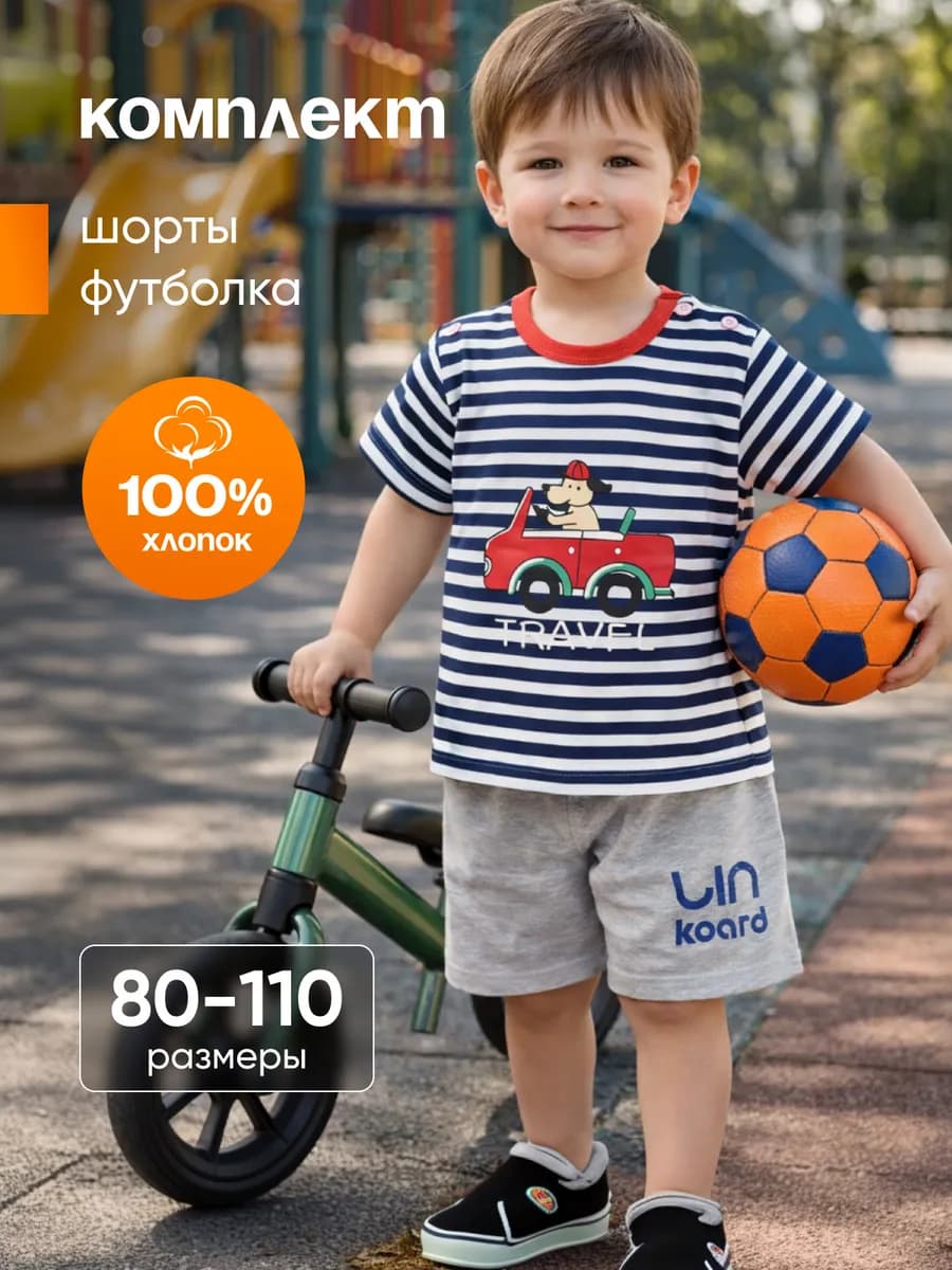 Костюм детский с шортами и футболкой в садик