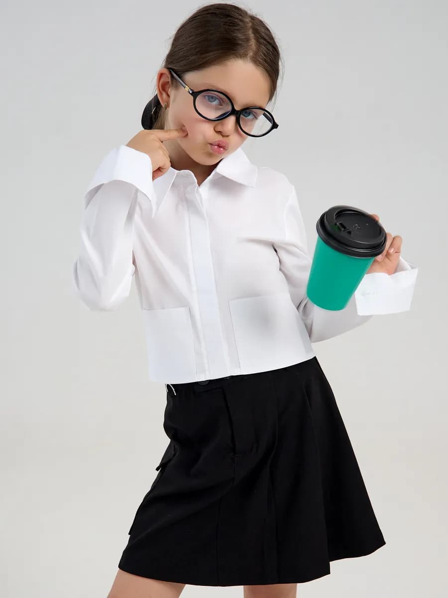 Укороченная рубашка в школу