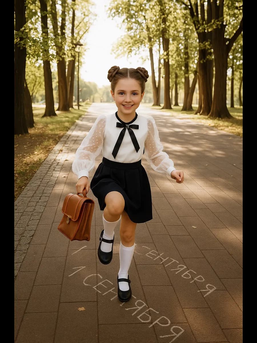 Школьная блузка нарядная с прозрачными рукавами