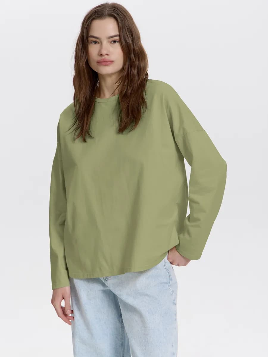 Лонгслив женский оверсайз с длинным рукавом