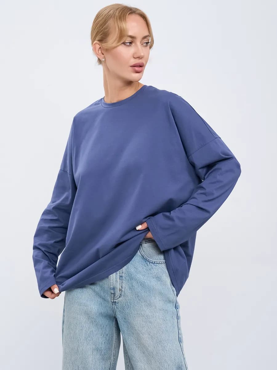 Лонгслив удлиненный оверсайз с длинным рукавом