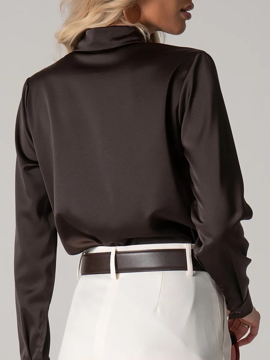 Блузка шелковая офисная нарядная атласная