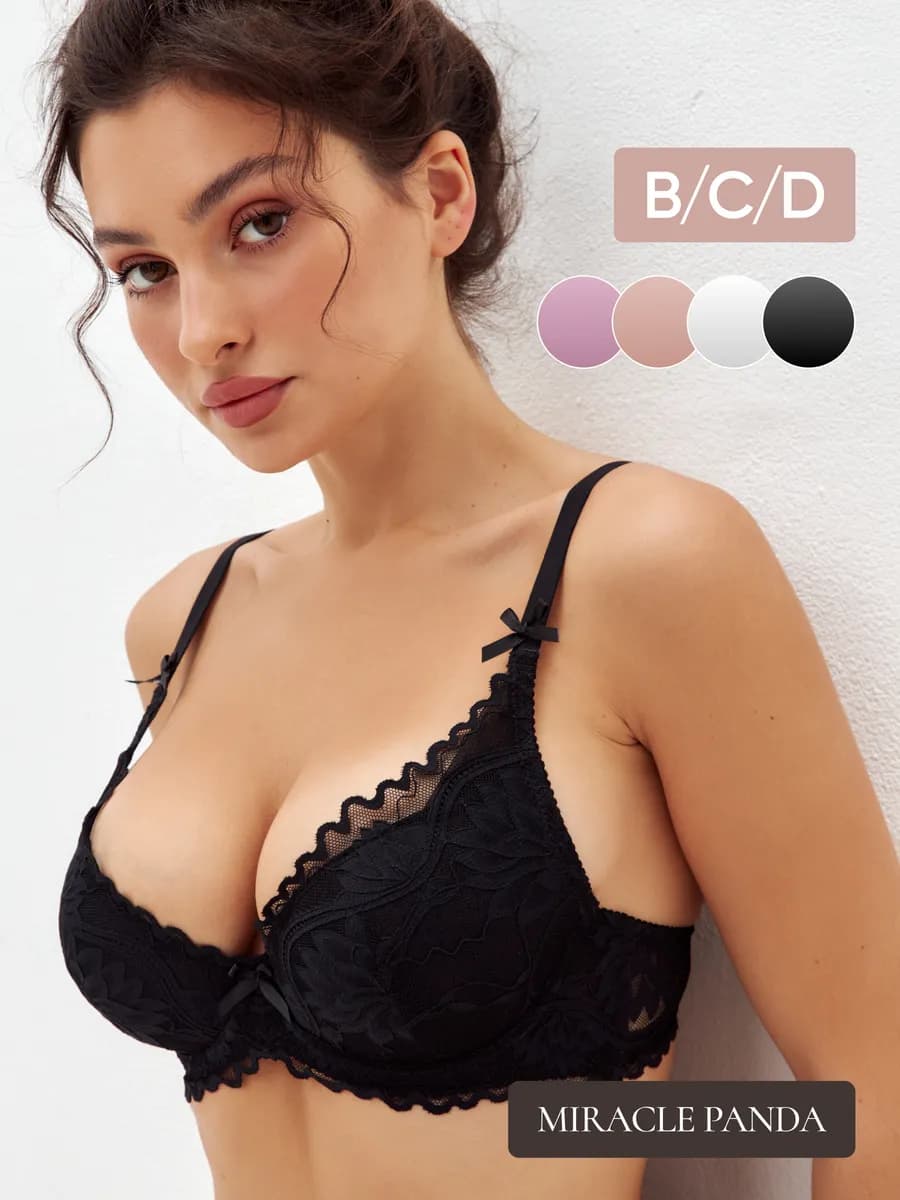 Бюстгальтер кружевной с косточками без пушап - фото 1