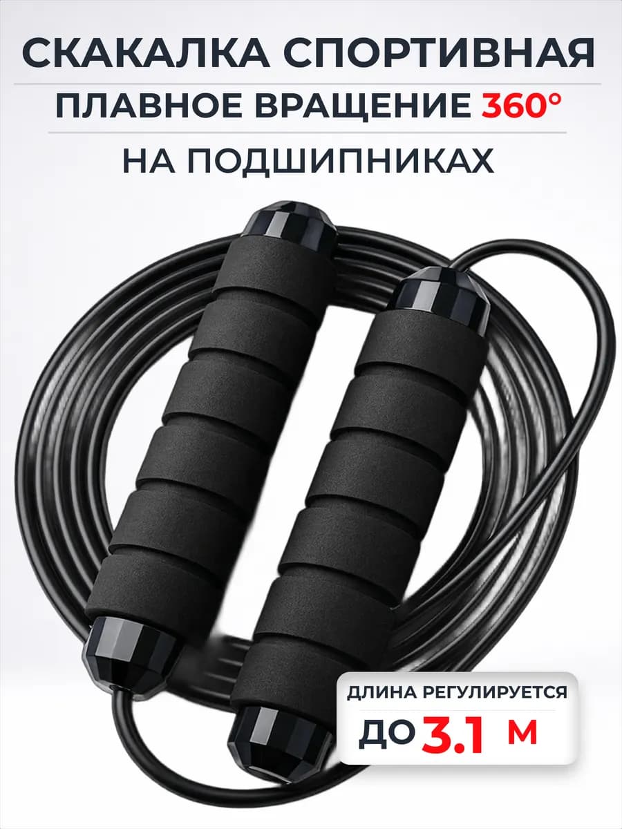 Скакалка спортивная скоростная. Прыгалки для спорта, фитнеса