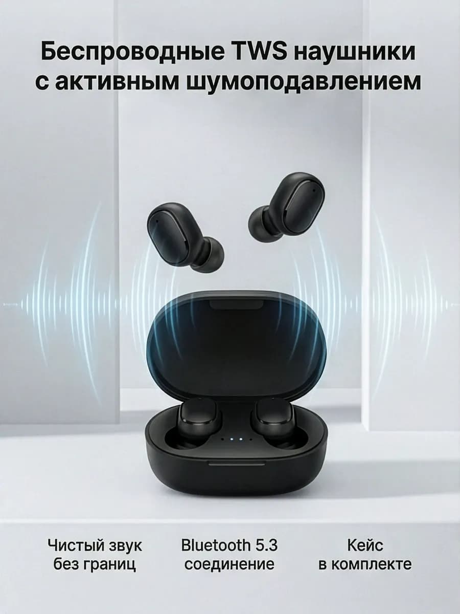 Наушники беспроводные с микрофоном
