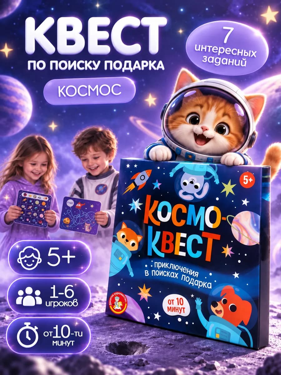 Космо Квест по поиску подарка, для детей на день рождения