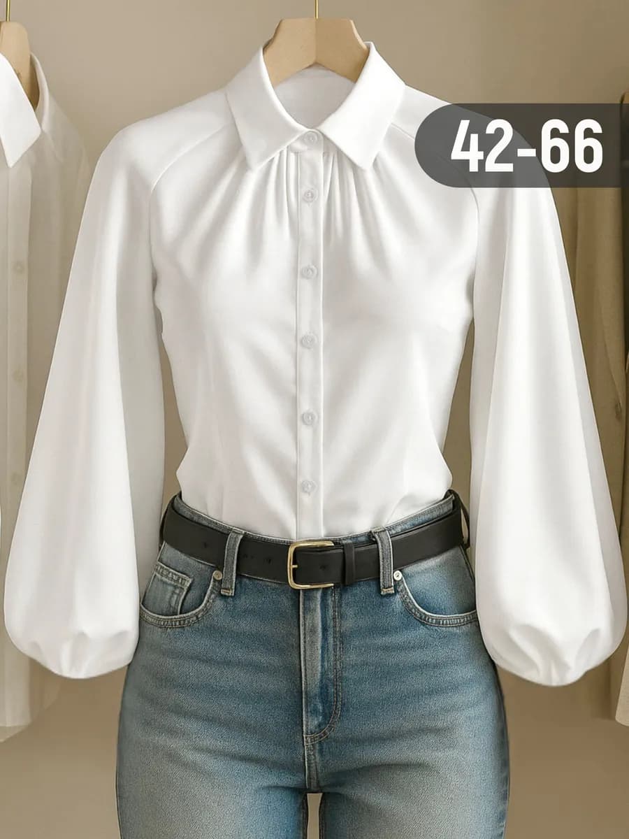 Нарядная блузка с широкими рукавами фонариками - фото 1