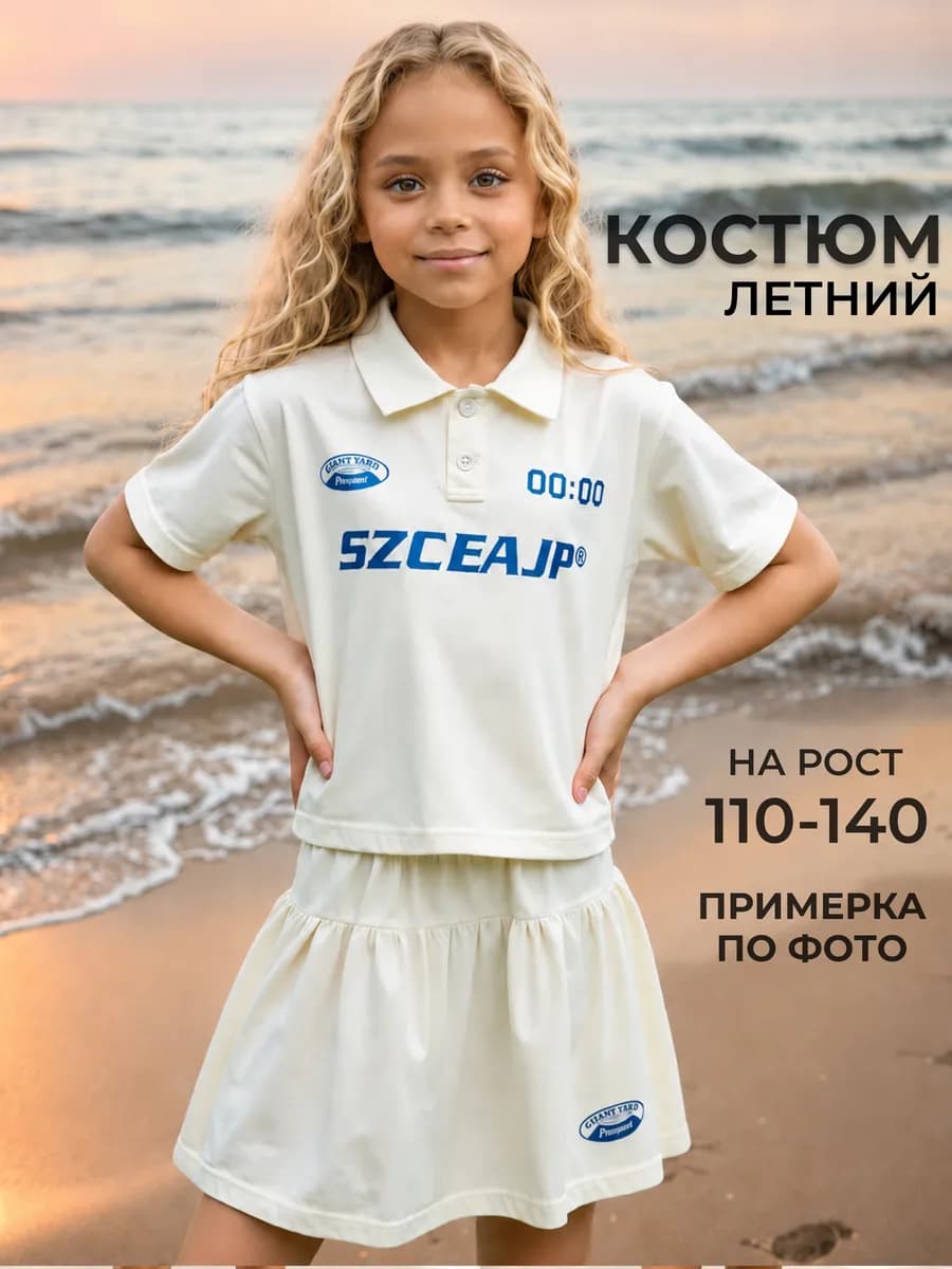 Футболка с юбкой костюм летний спортивный
