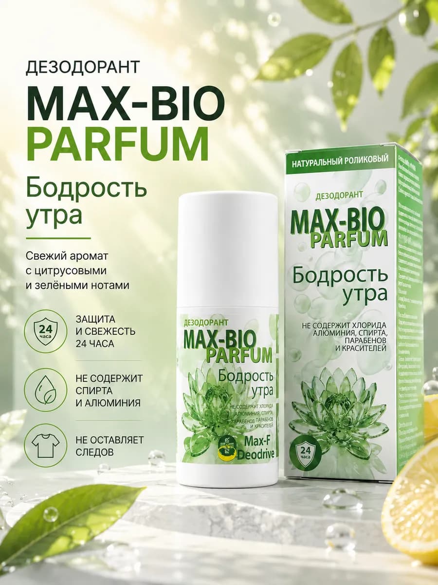 Дезодорант MAX-BIO «PARFUM» Бодрость утра