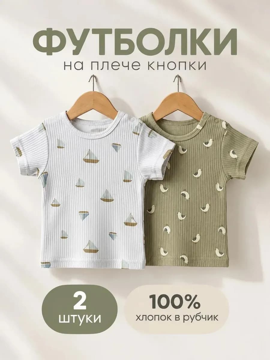 Футболка для новорожденных набор 2 шт