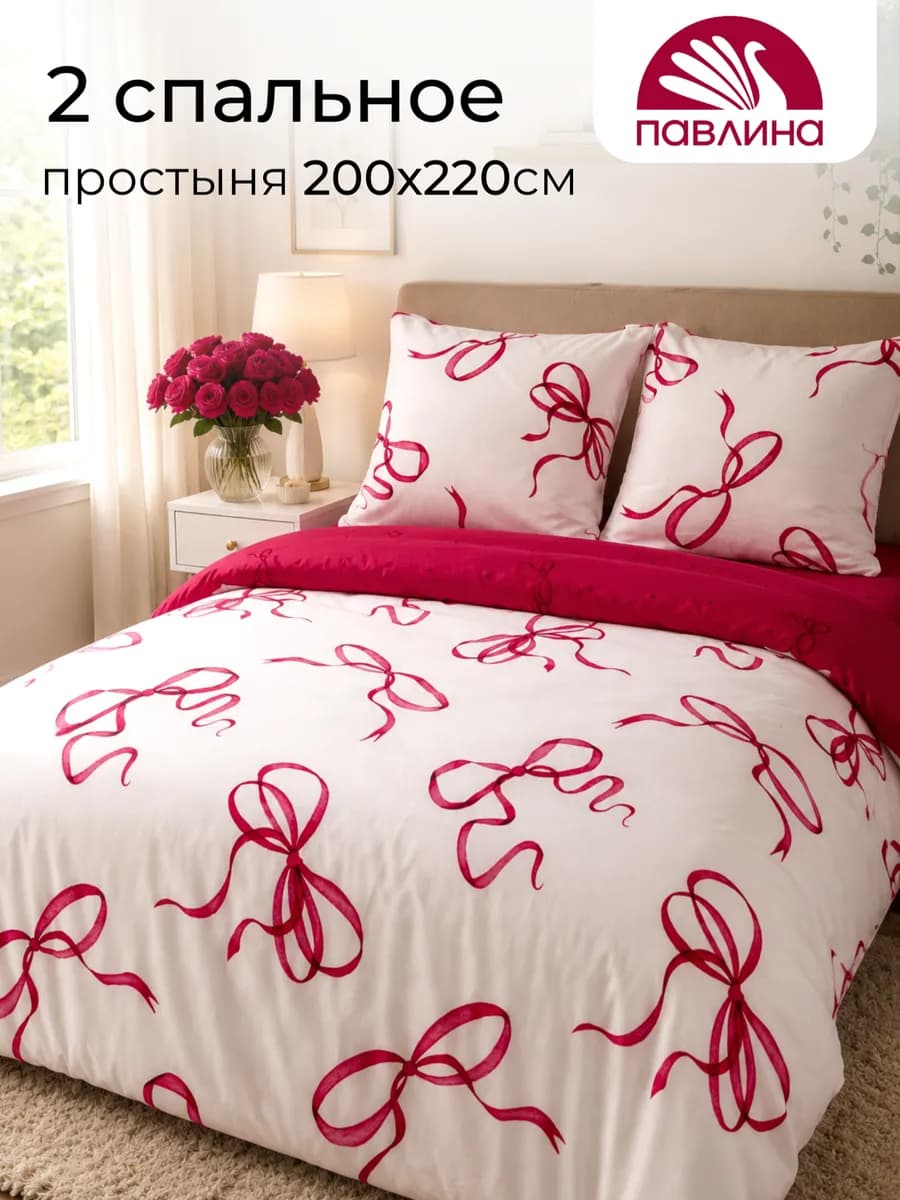 Постельное белье 2 спальное с европростыней
