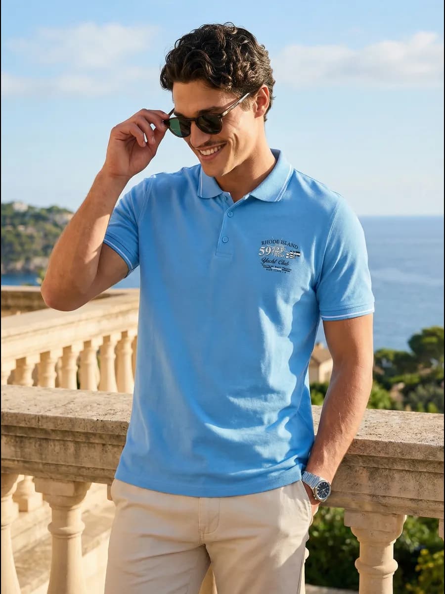 Футболка поло базовая с коротким рукавом в стиле Old Money