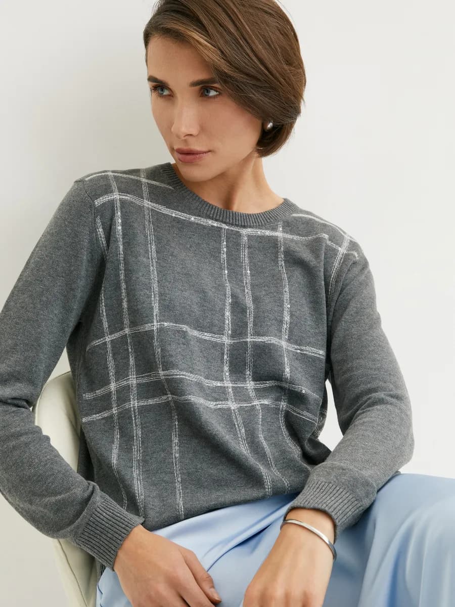 Джемпер женский большие размеры с пайетками