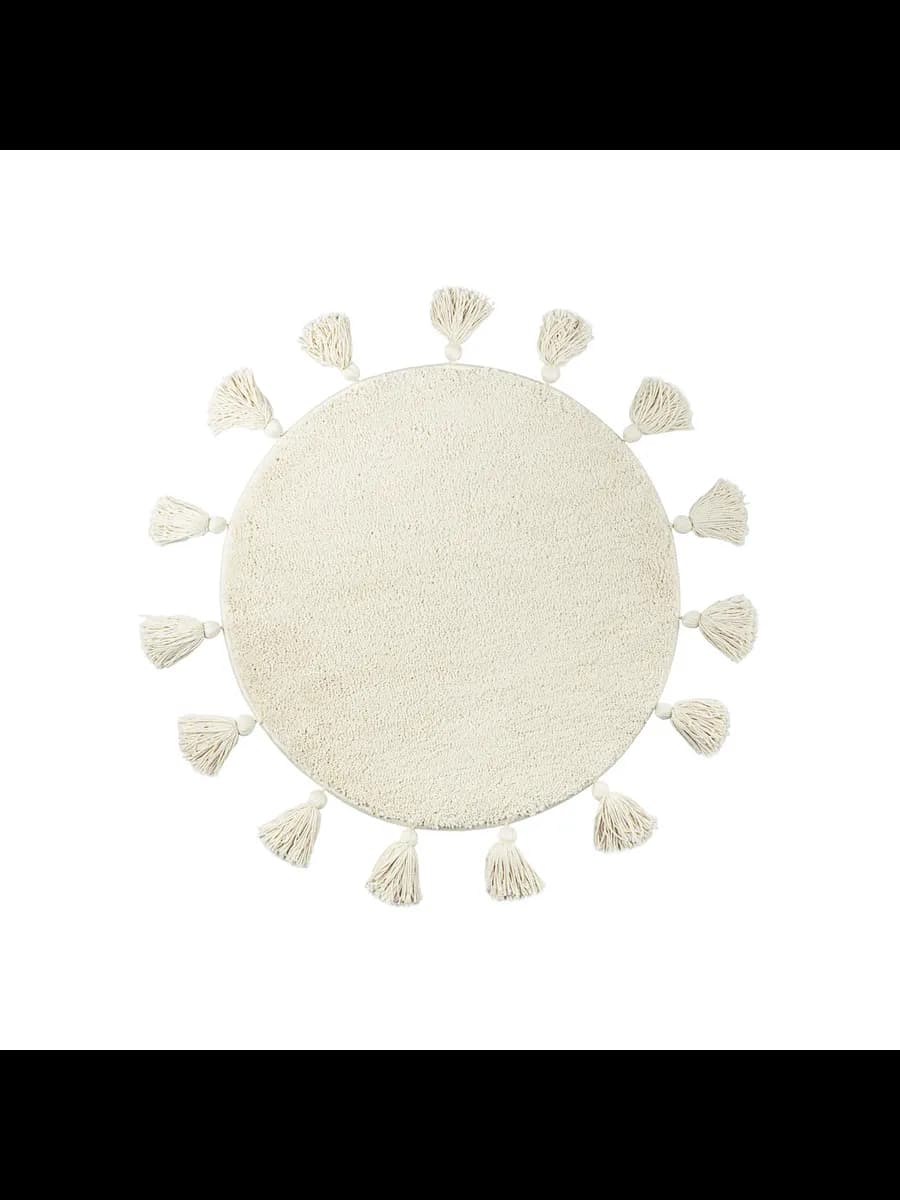 Коврик для ванной круглый с кисточками, 60 см