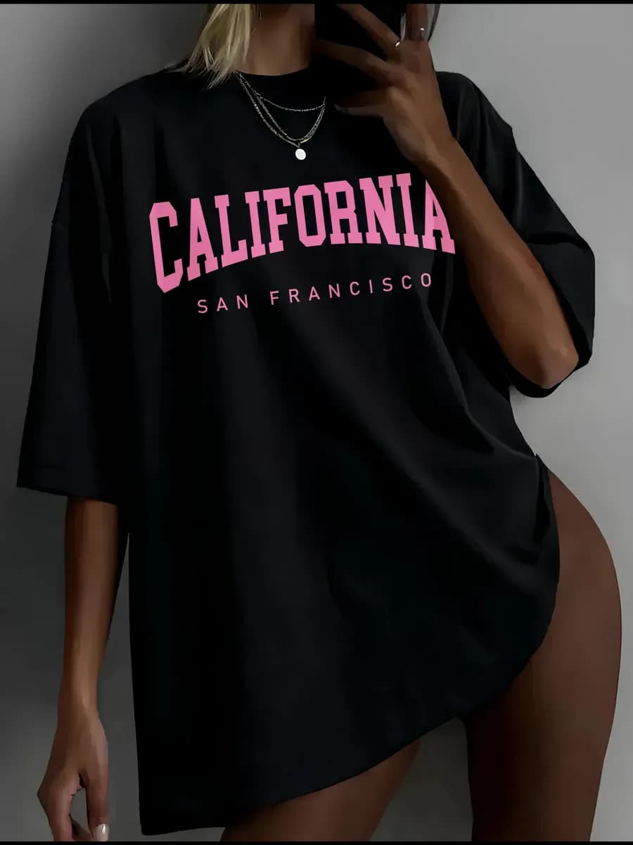 Футболка оверсайз с принтом CALIFORNIA калифорния