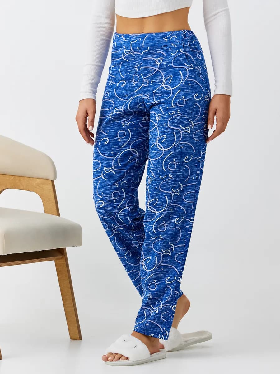 Брюки домашние трикотажные пижамные