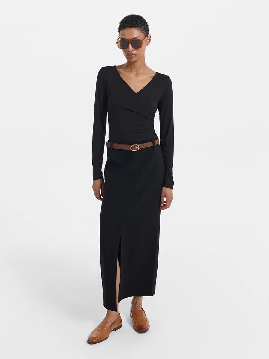 Боди из вискозы с длинными рукавами - фото 1