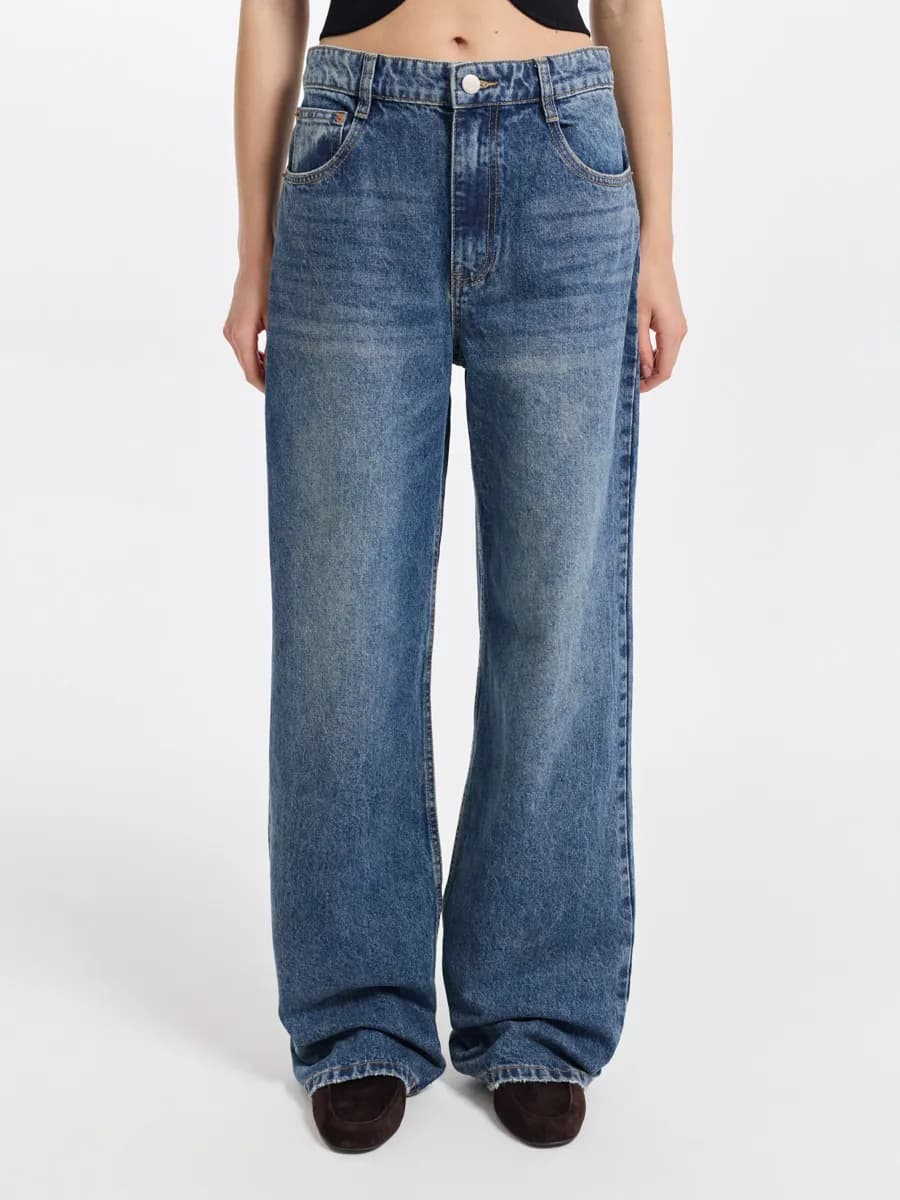 Джинсы Straight с высокой посадкой - фото 1