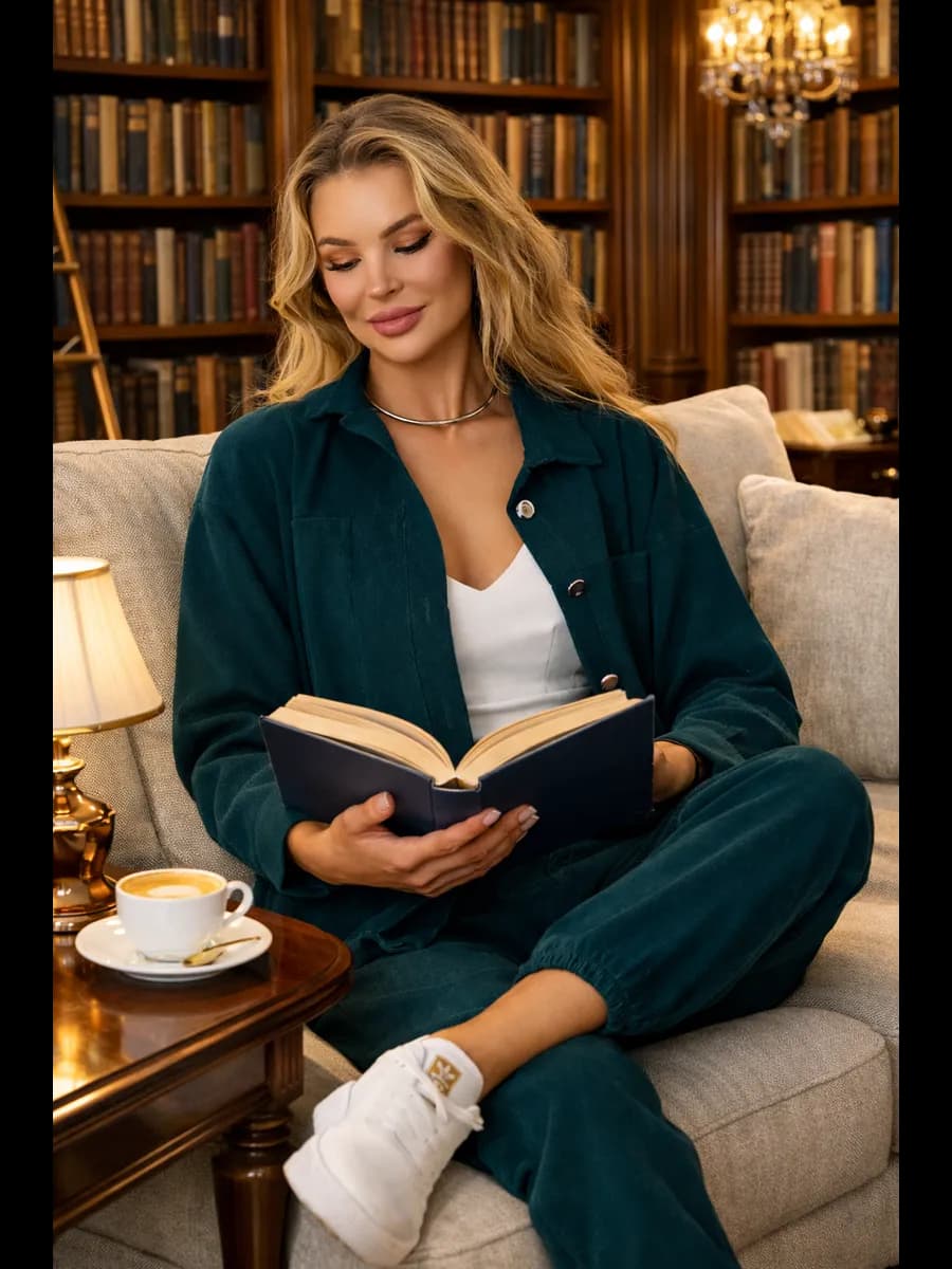 Вельветовый спортивный костюм оверсайз