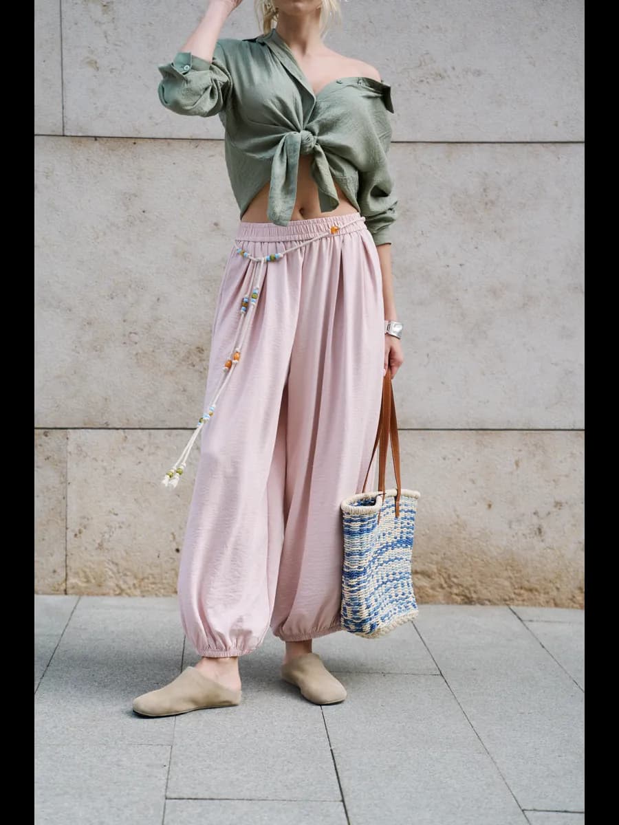 Брюки шаровары алладины летние оверсайз