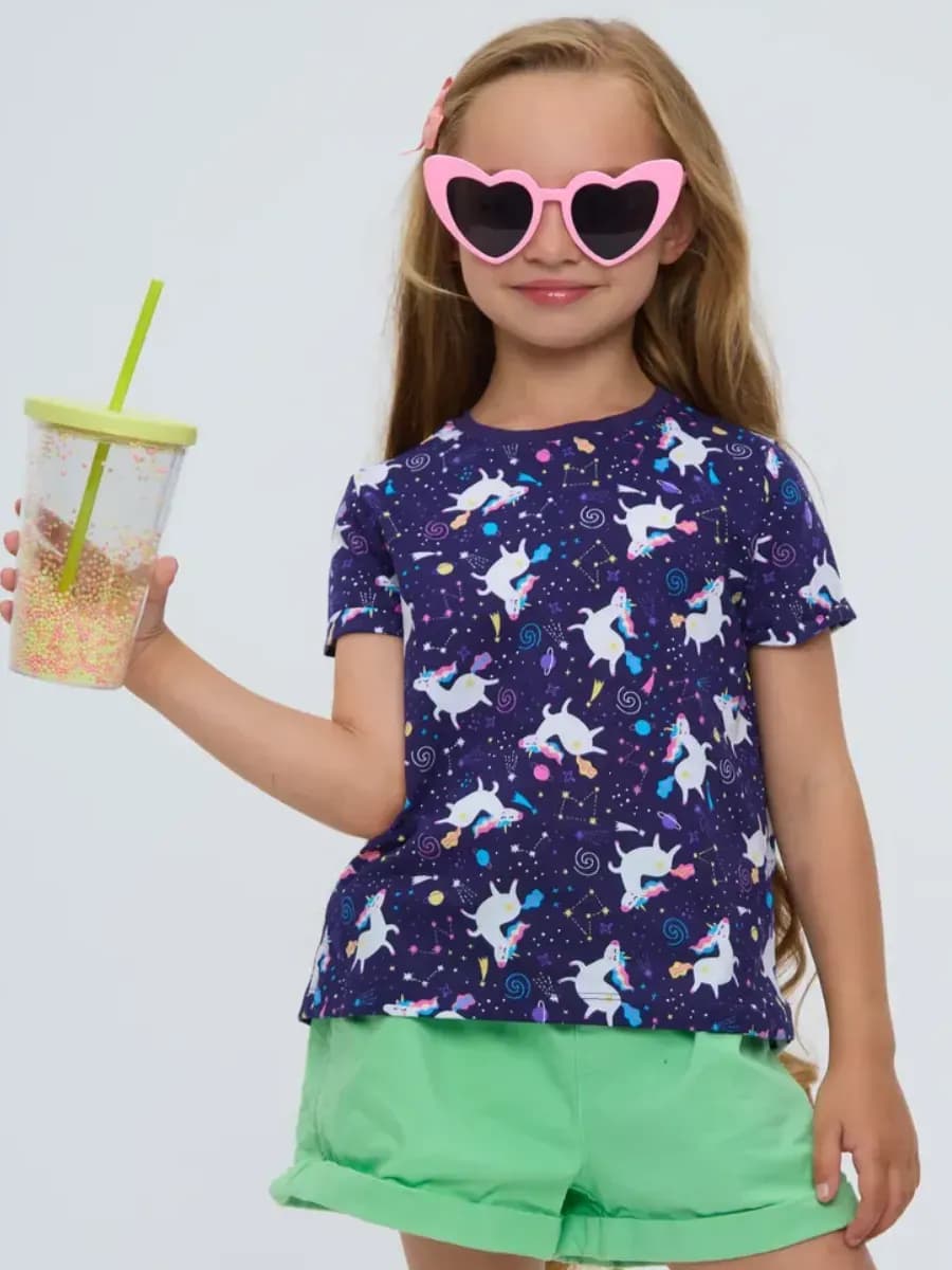 Футболка для девочки с единорогом