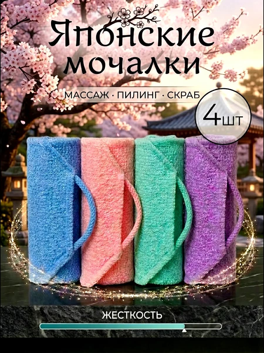 Японская мочалка для душа набор