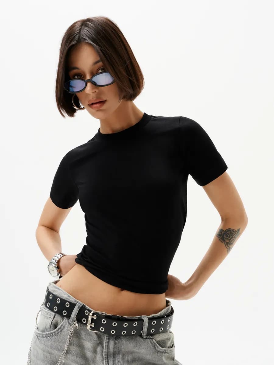 Футболка скимс базовая облегающая