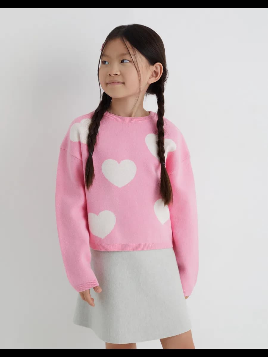 Розовый джемпер с жаккардовым рисунком - фото 1