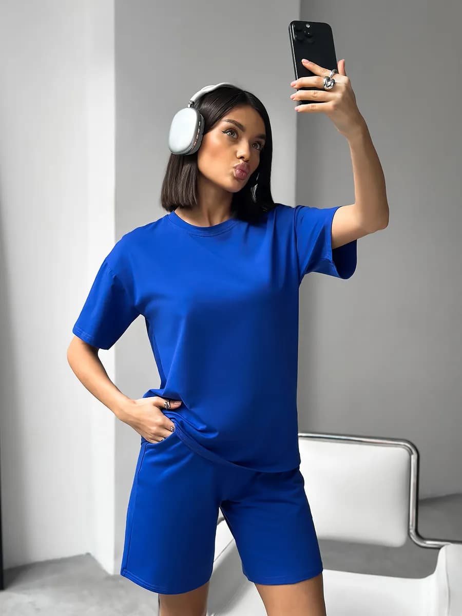 Костюм женский с шортами спортивный,летний,домашний,оверсайз