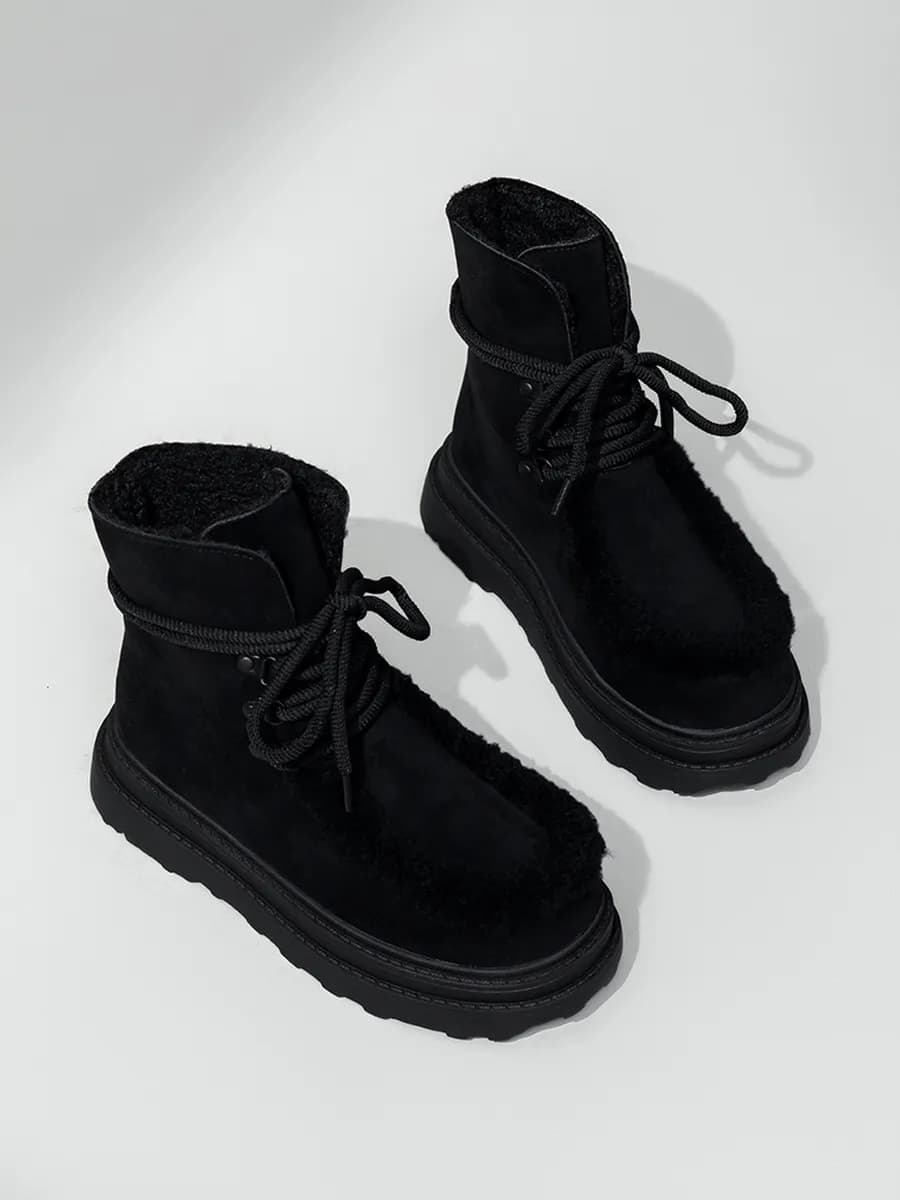 Ботинки зимние на платформе натуральная шерсть