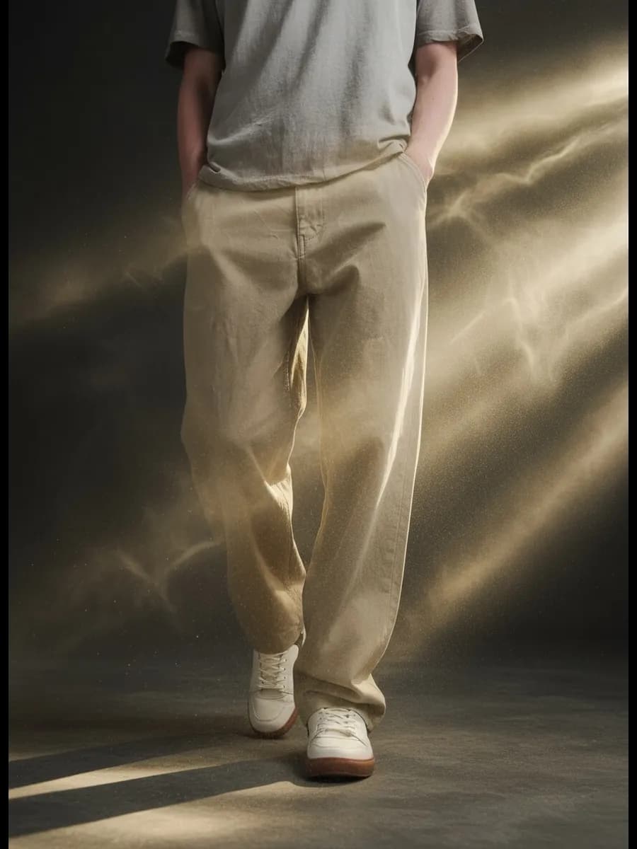 Зауженные брюки с вареным эффектом