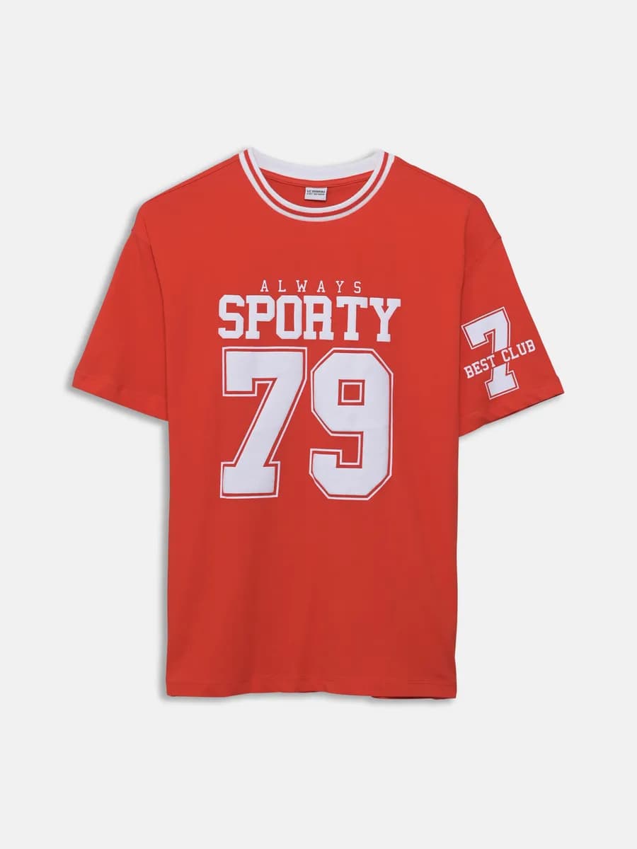 Футболка для девочки с круглым вырезом и принтом