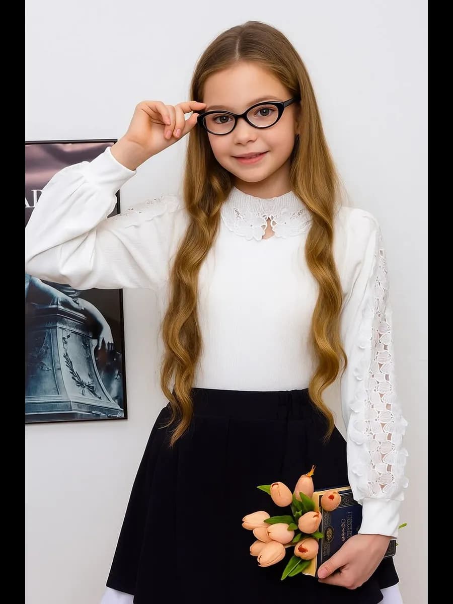 Блузка водолазка школьная нарядная