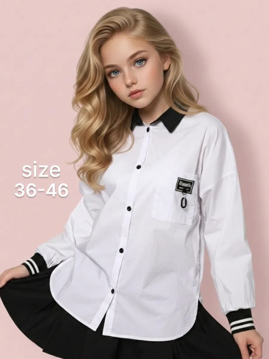 Рубашка школьная для подростка оверсайз