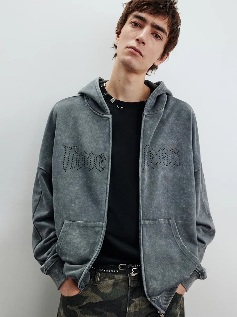 Худи-зипка с вареным эффектом - фото 1