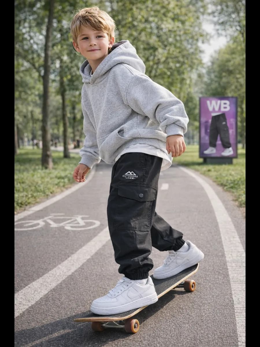 Штаны джоггеры карго на резинке для мальчика