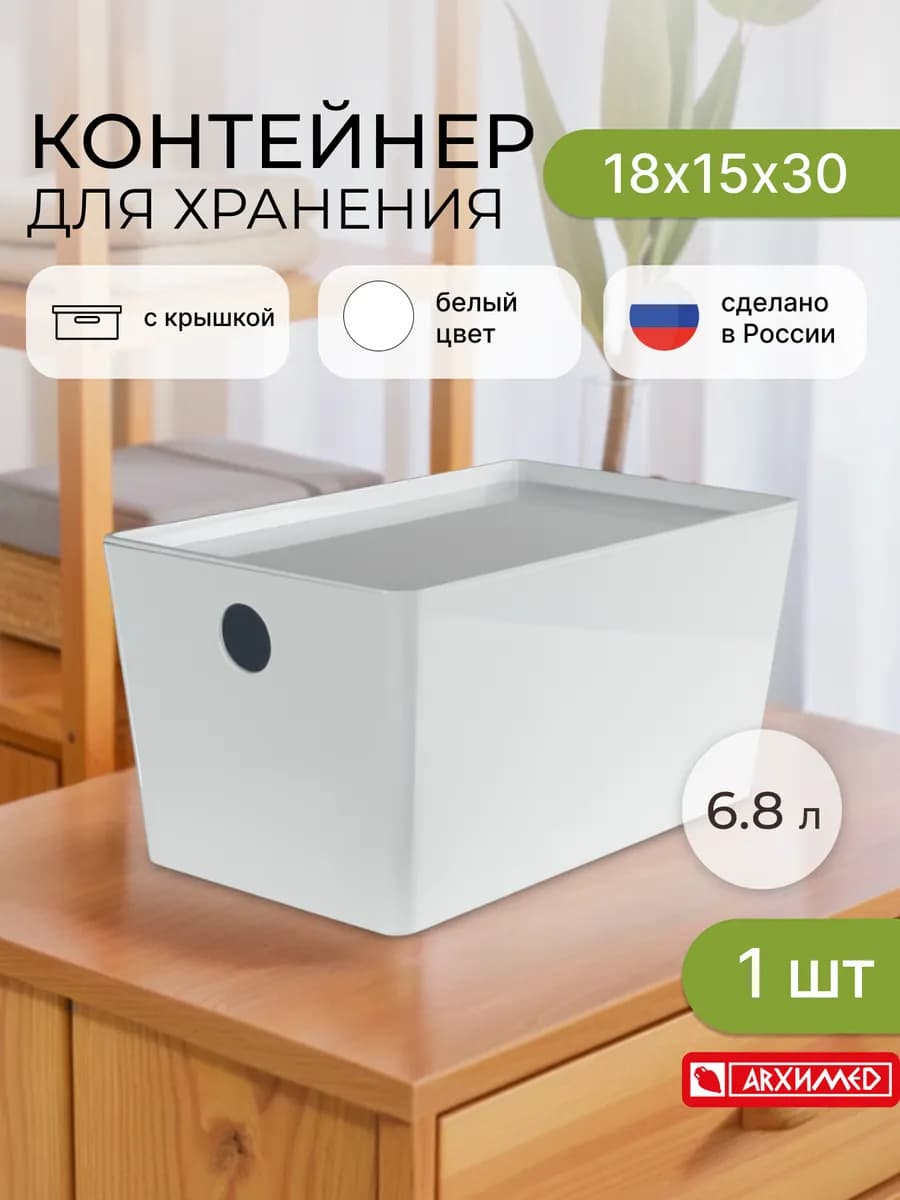 Пластиковые коробки с крышкой для хранения 18х15х30см