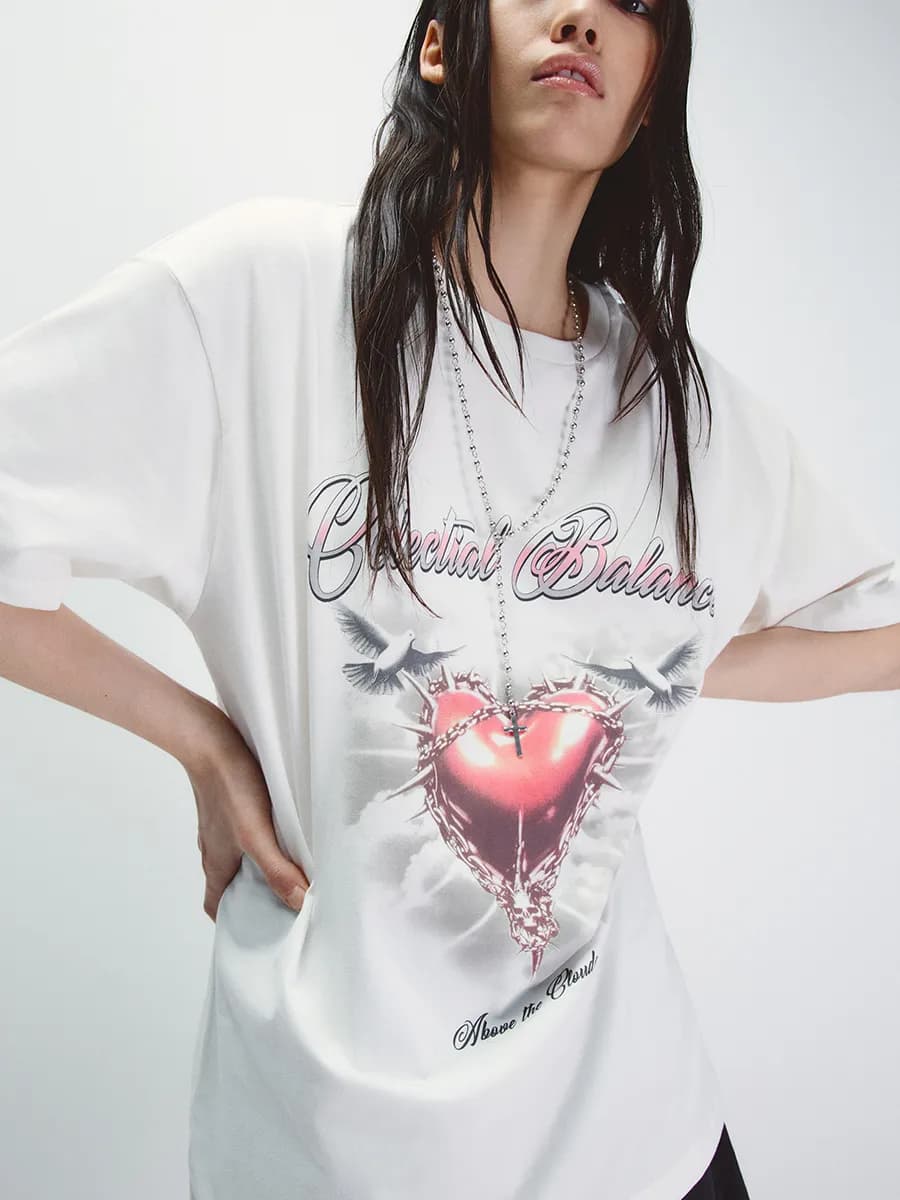 Футболка хлопковая с принтом - фото 1